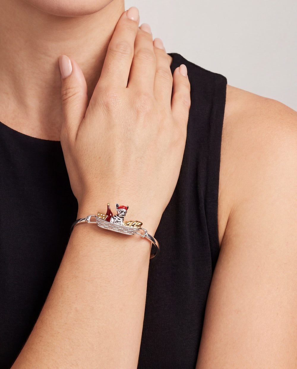 French Bulldog Tension Bangle Two Tone | Alex and Ani
