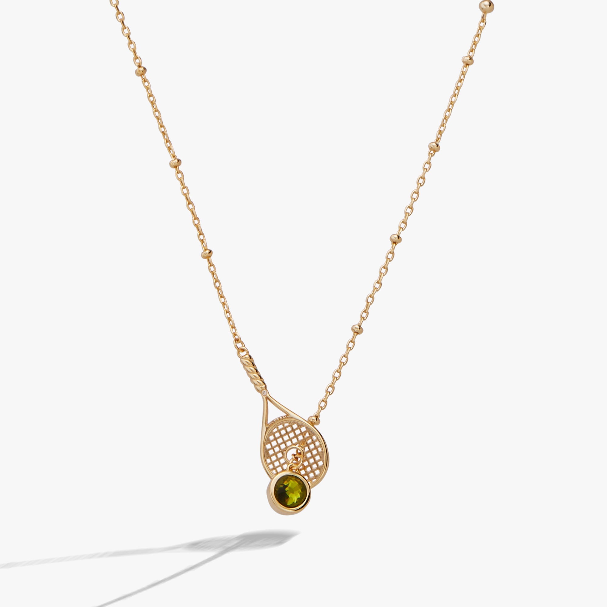 Tennis Racket Y-Necklace Gold | Alex and Ani