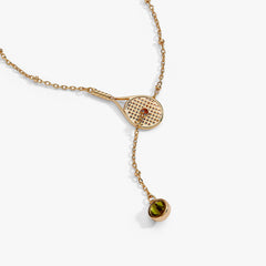 Tennis Racket Y-Necklace Gold | Alex and Ani
