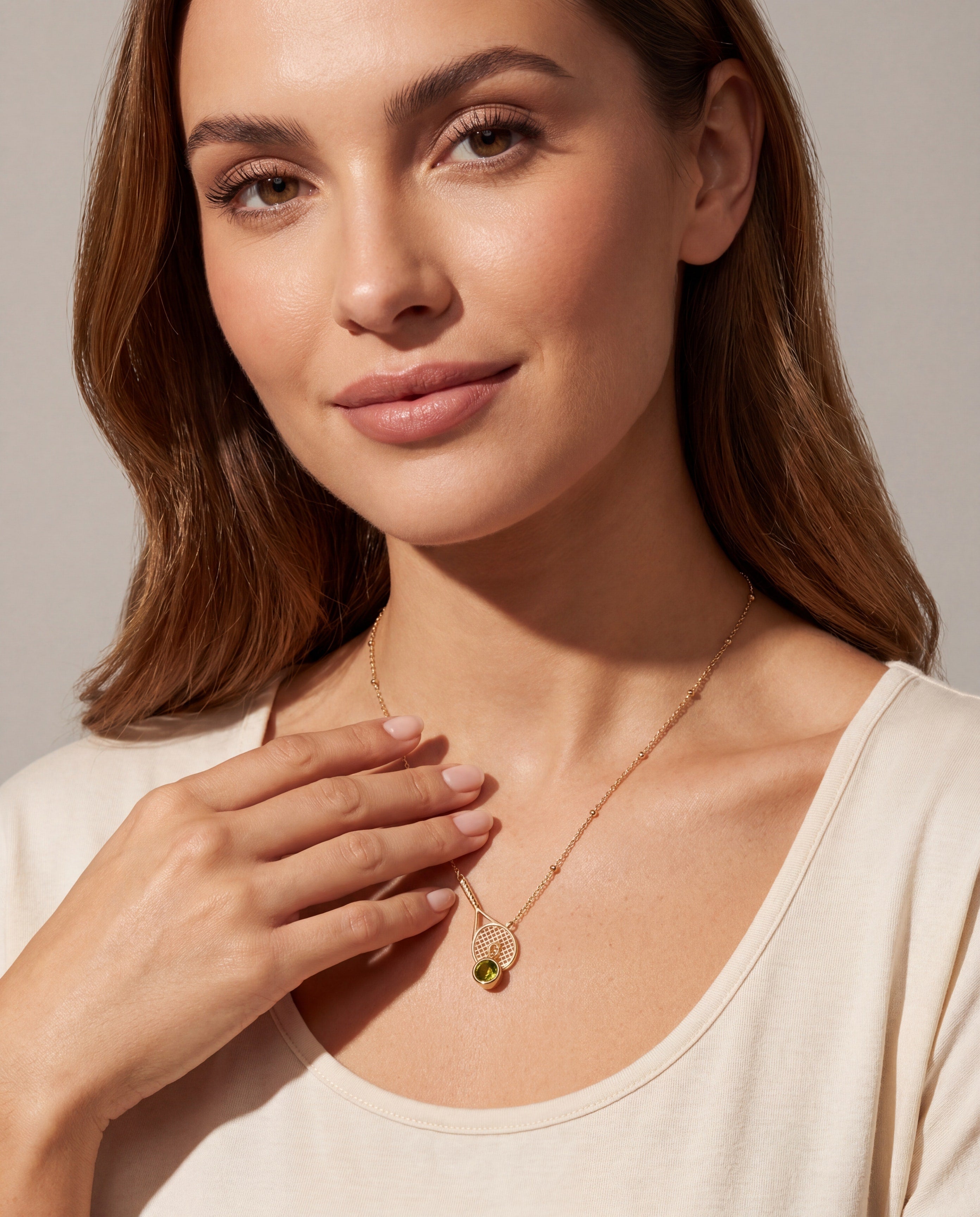 Tennis Racket Y-Necklace Gold | Alex and Ani