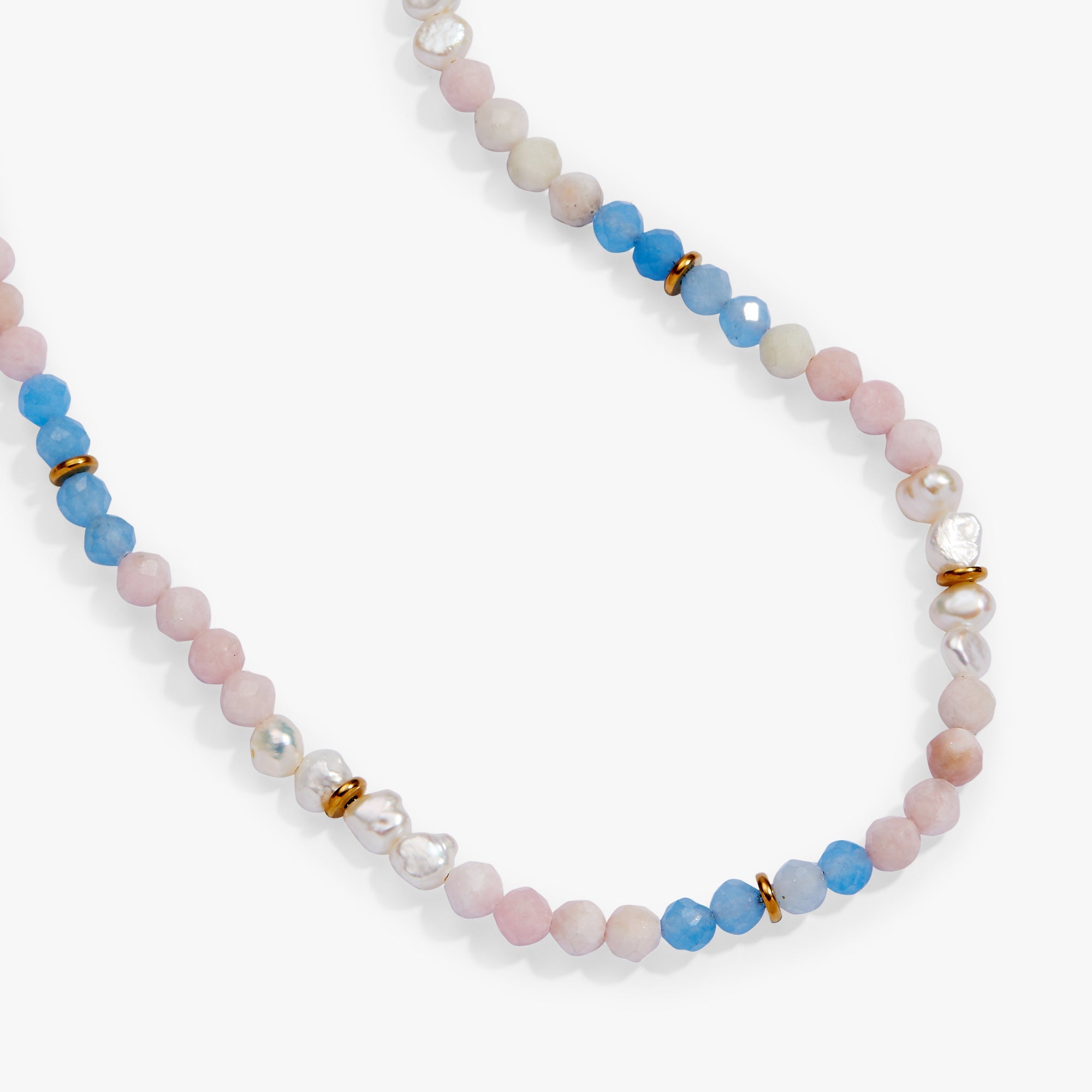 Sandy Peach Ombre Semi-Precious Beaded Necklace Stainless Steel Gold | Alex and Ani