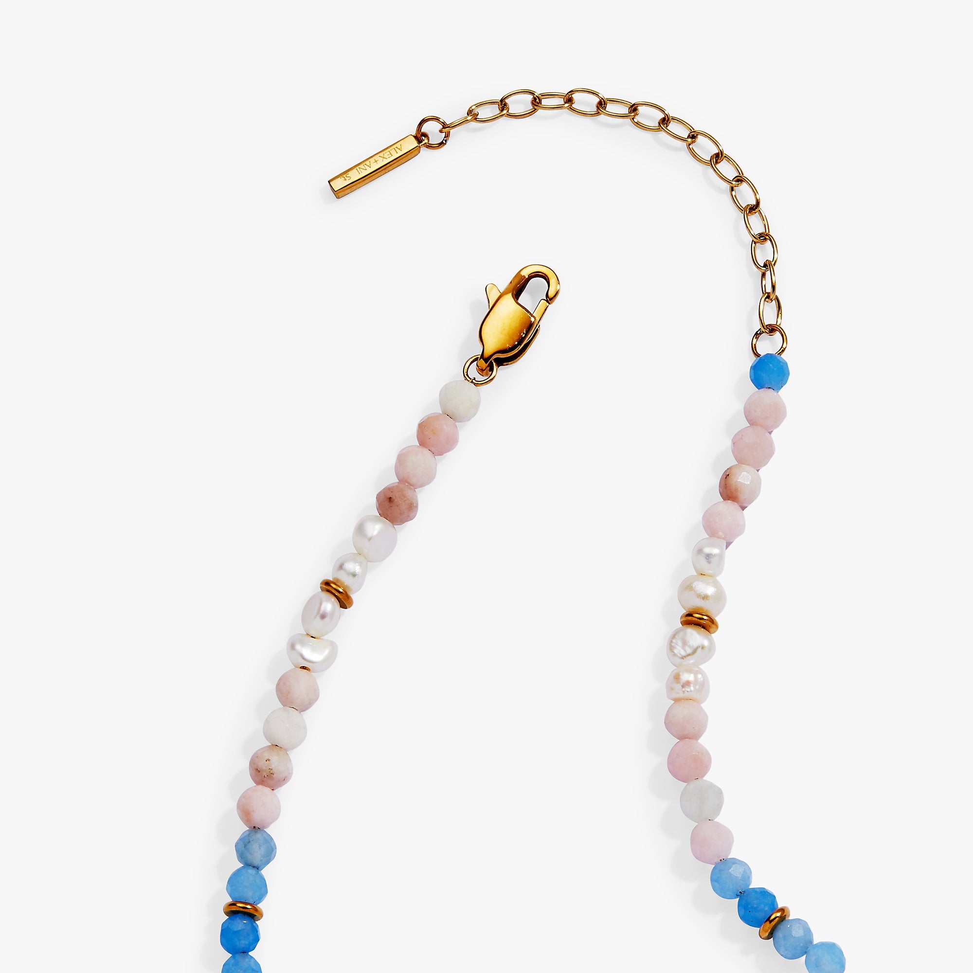 Sandy Peach Ombre Semi-Precious Beaded Necklace Stainless Steel Gold | Alex and Ani