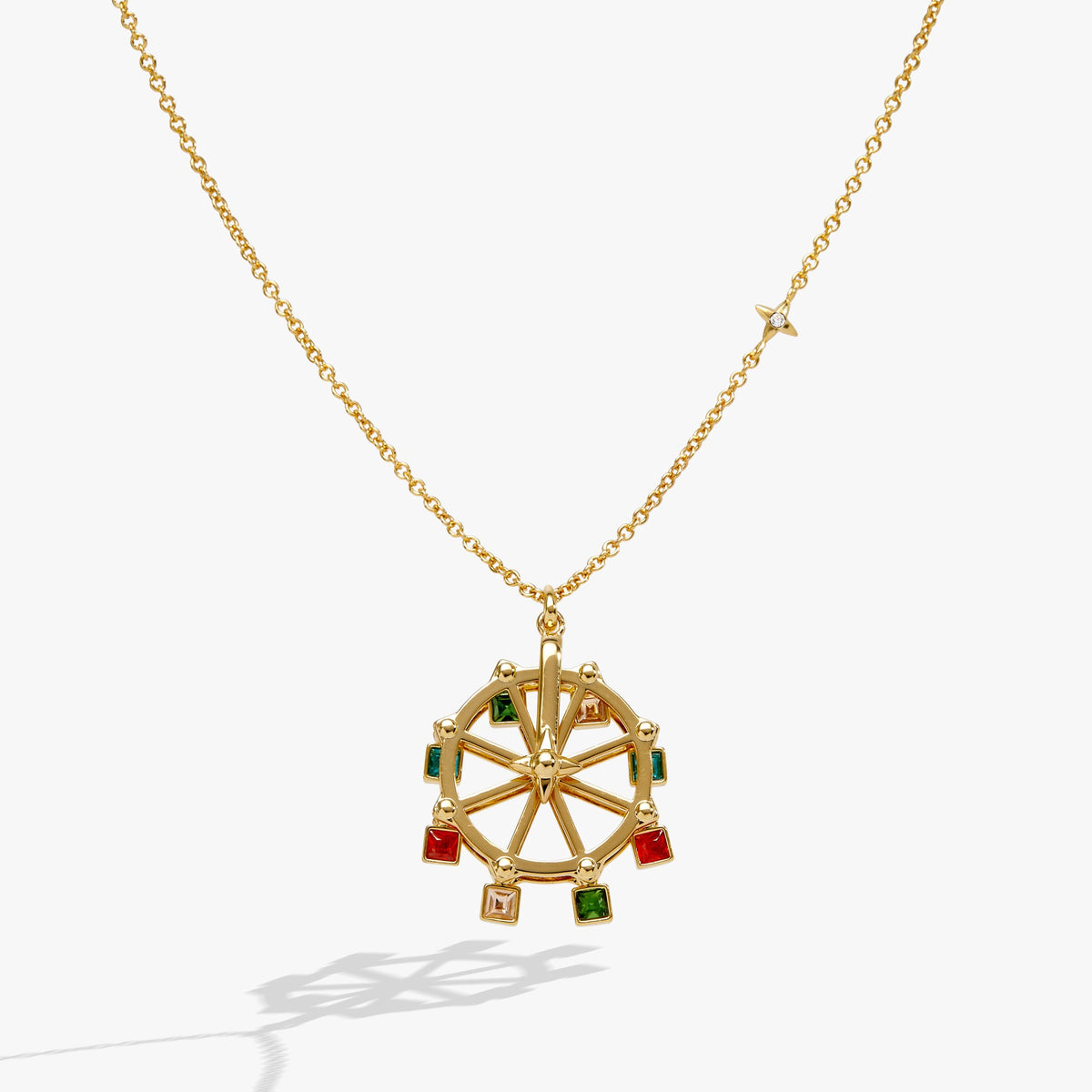 Carnival Spinning Ferris Wheel Necklace Gold | Alex and Ani