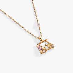 Golf Cart Necklace Gold | Alex and Ani