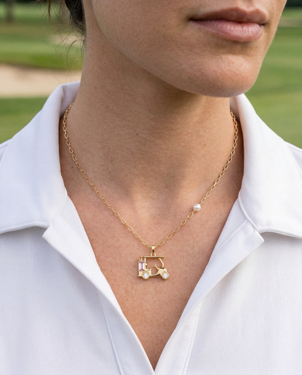 Golf Cart Necklace Gold | Alex and Ani