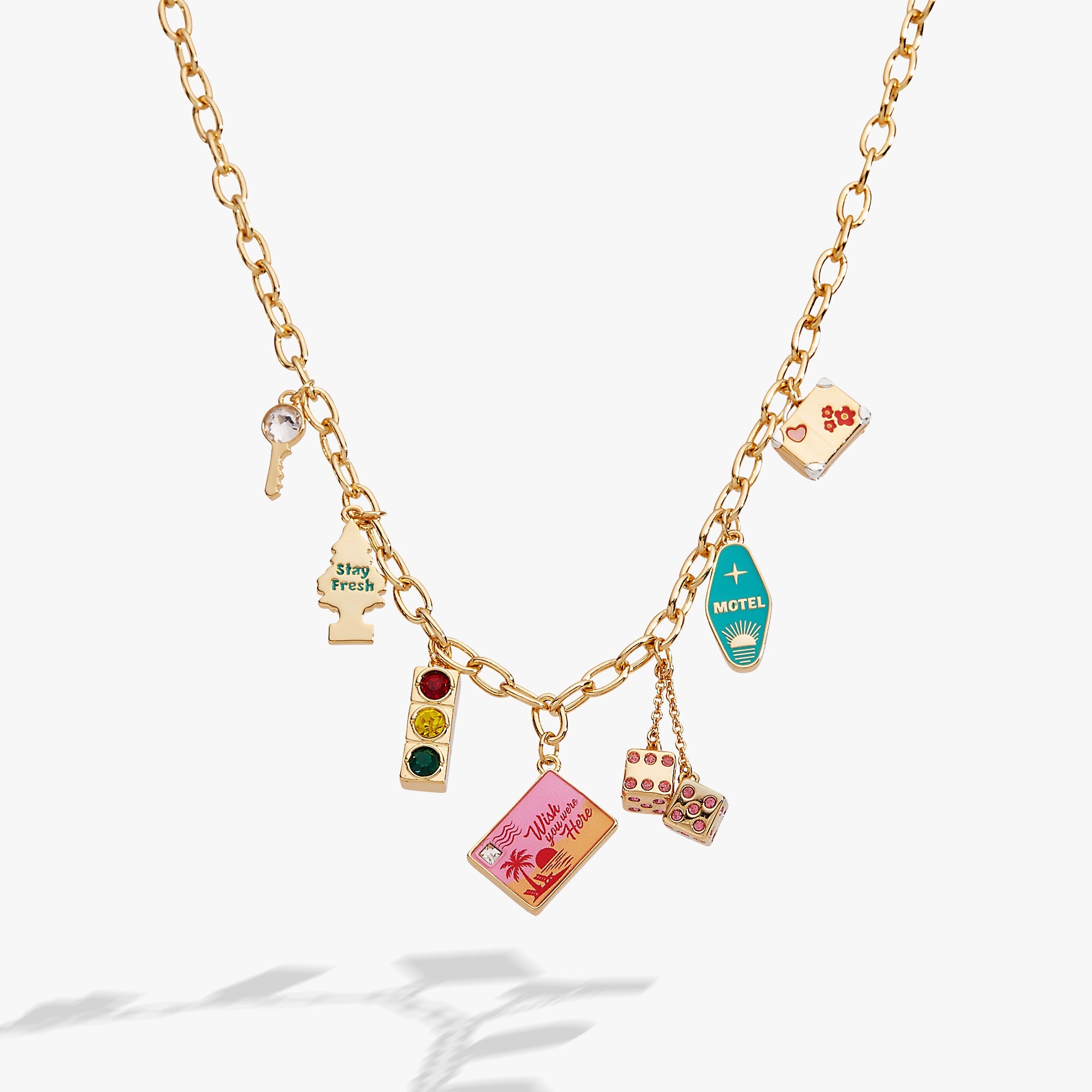 Road Trip Multi-Charm Necklace Gold | Alex and Ani