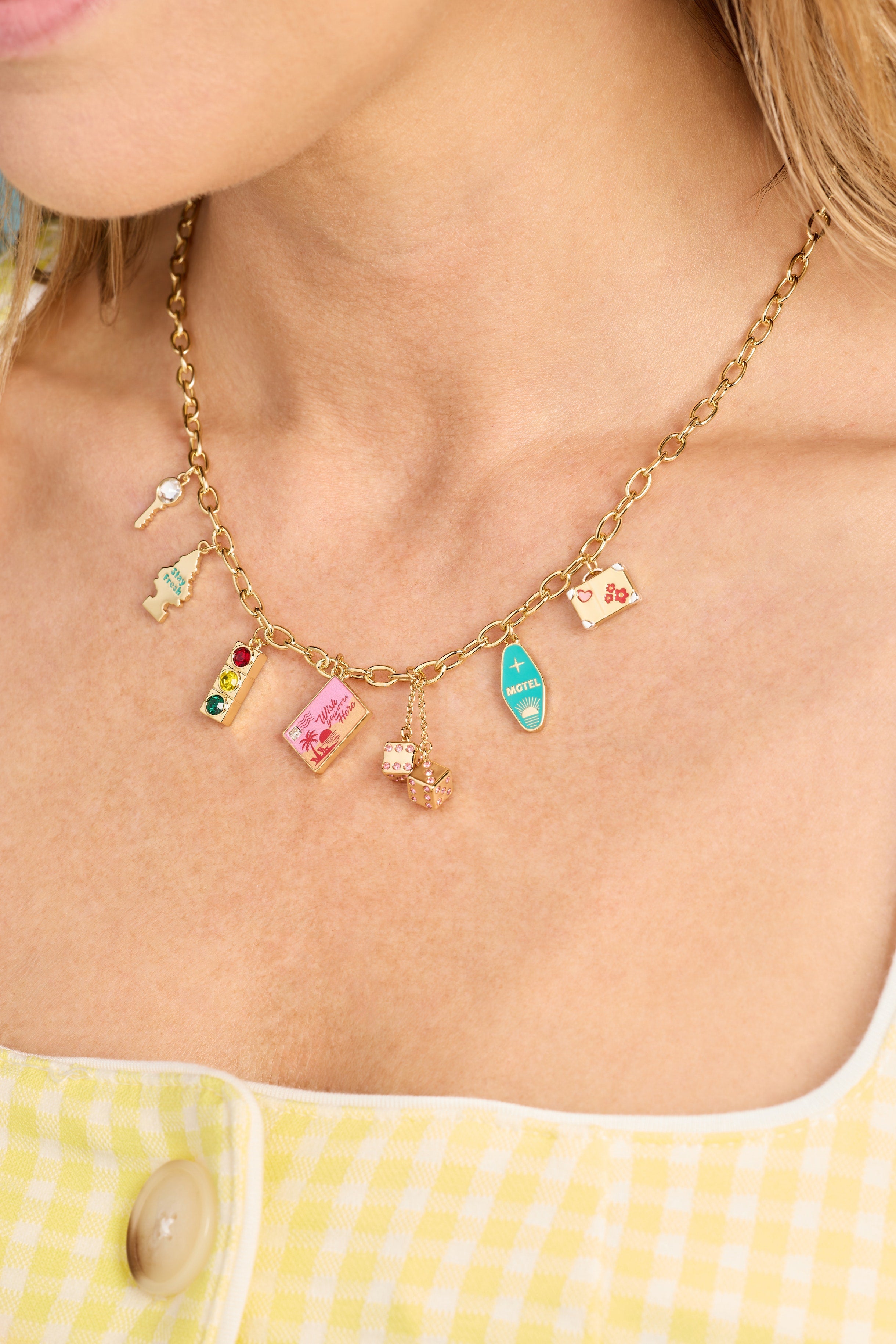 Road Trip Multi-Charm Necklace Gold | Alex and Ani