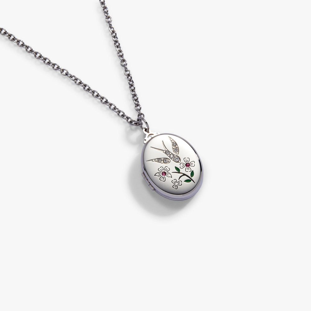 Birds of a Feather Locket Pendant Stainless Steel Silver | Alex and Ani