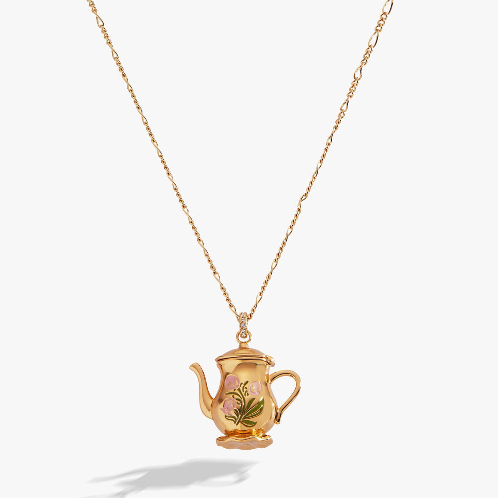Tea Party Kettle Locket Pendant Gold | Alex and Ani