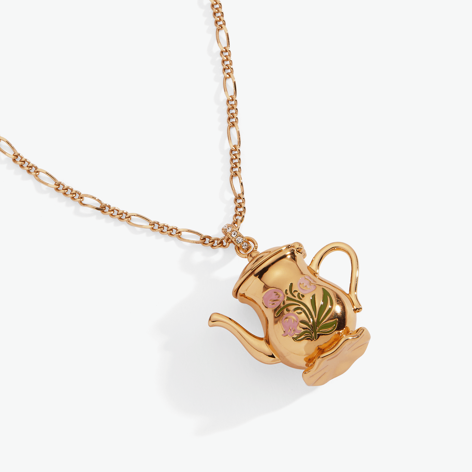 Tea Party Kettle Locket Pendant Gold | Alex and Ani