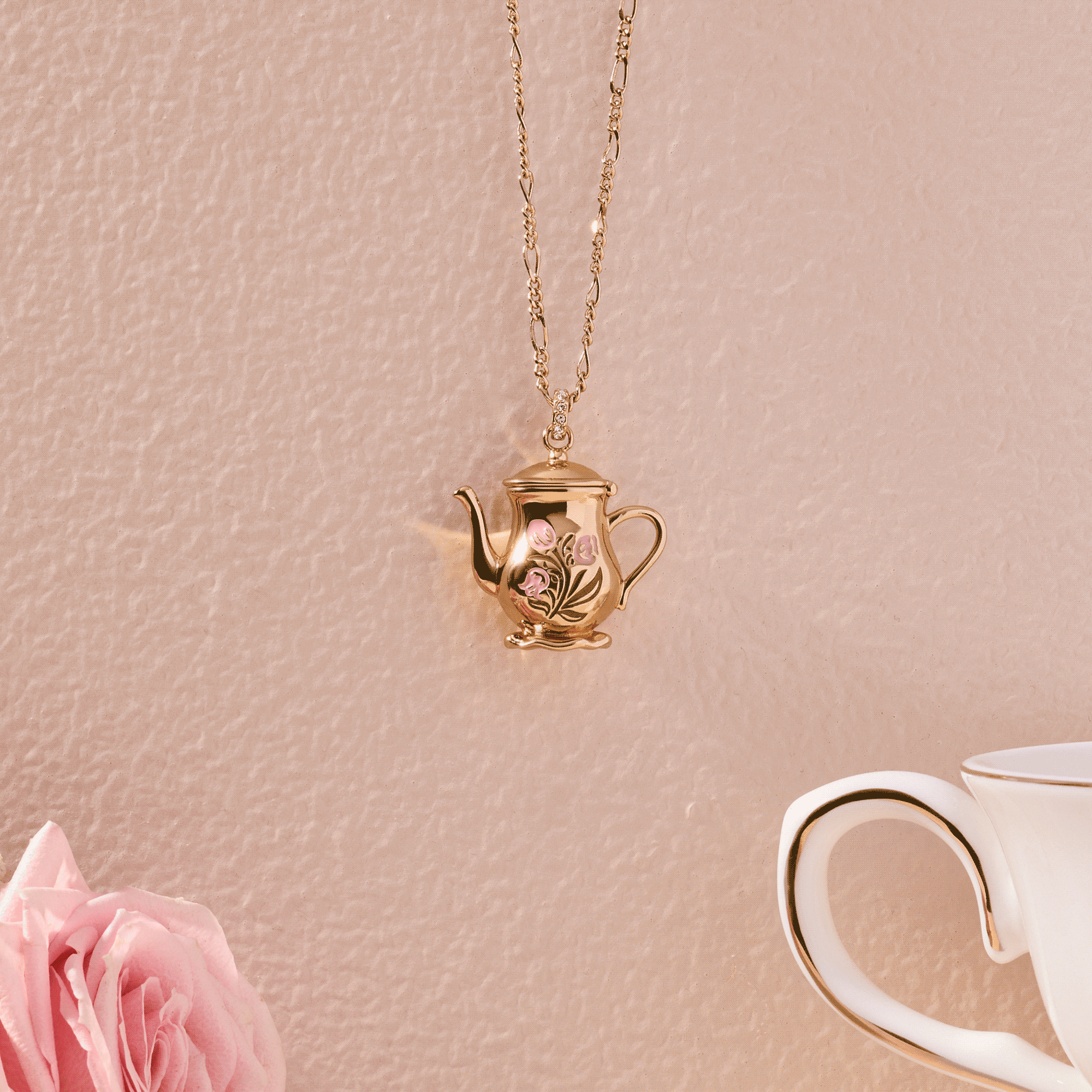 Tea Party Kettle Locket Pendant Gold | Alex and Ani