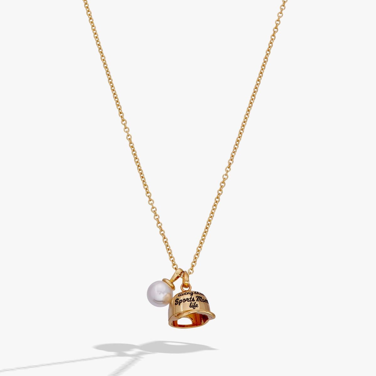 Living That Sports Mom Life' Baseball Charm Necklace
    
    
    
       Gold | Alex and Ani