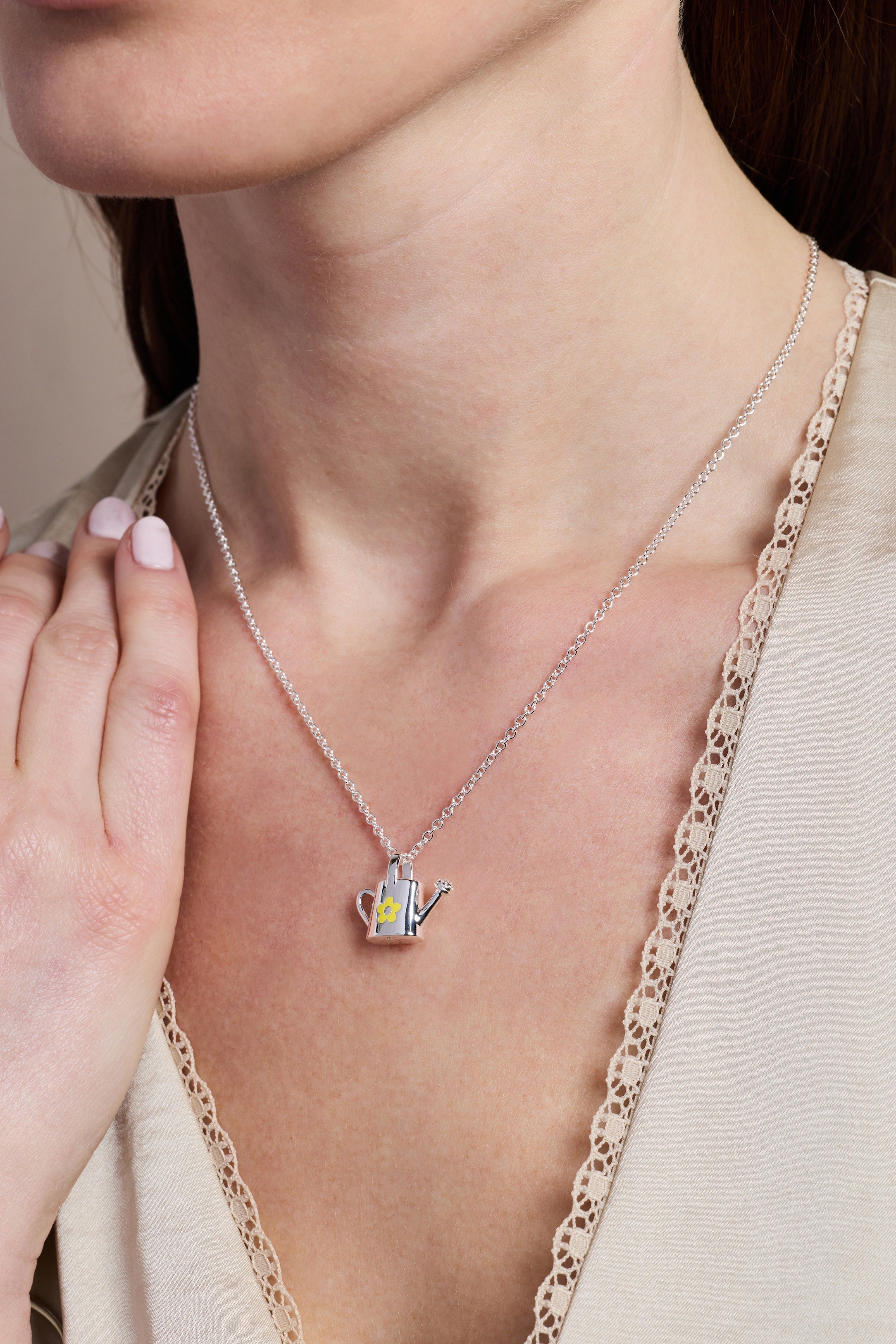 Watering Can Pendant Necklace Silver | Alex and Ani