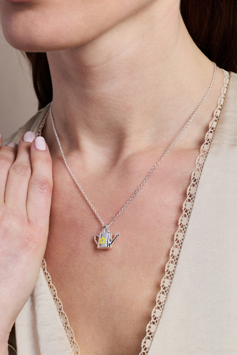 Watering Can Pendant Necklace Silver | Alex and Ani