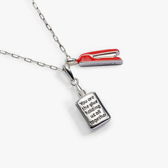 You Are The Glue Holding Us All Together' Glue & Stapler Charm Necklace
    
    
    
       Silver | Alex and Ani
