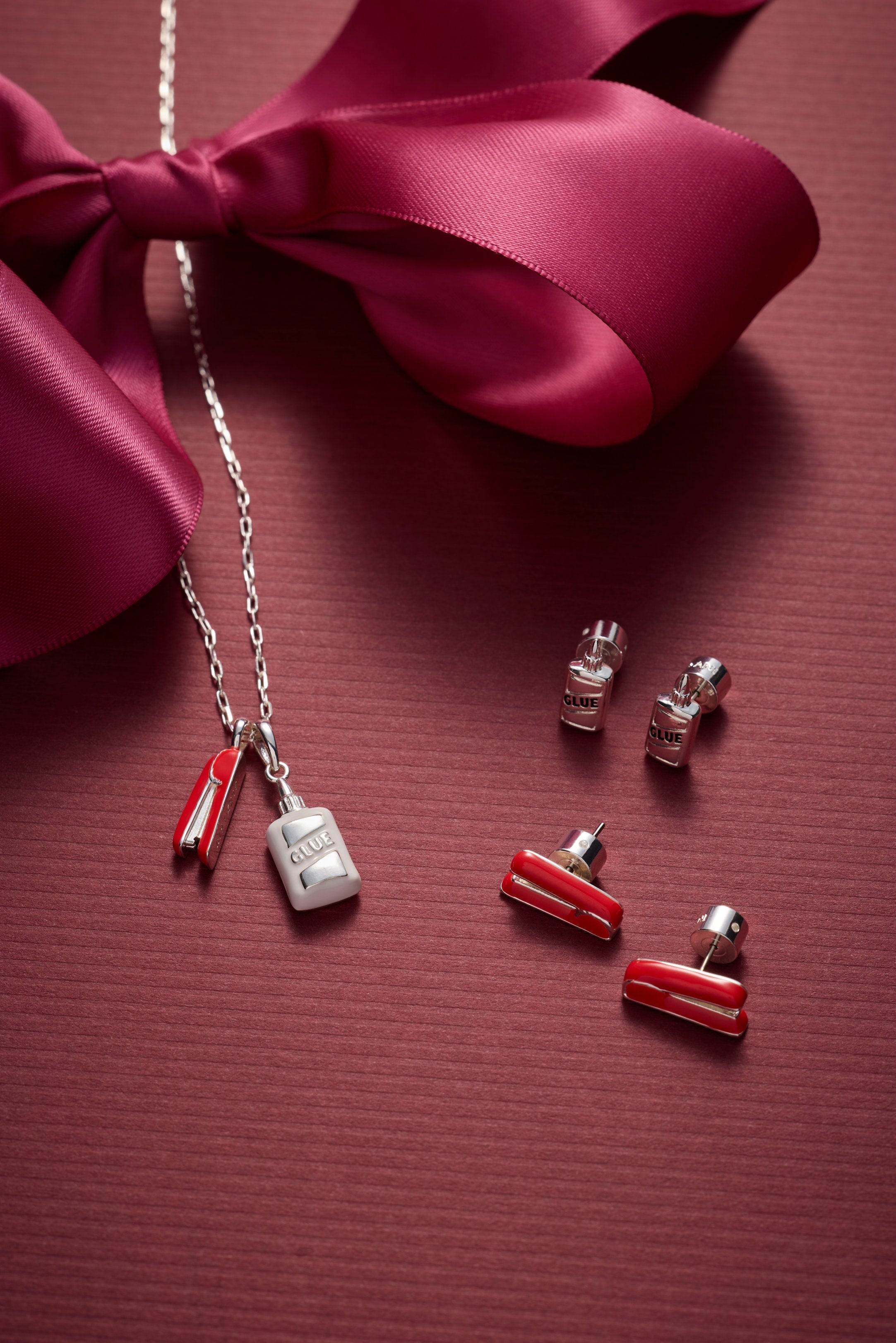 You Are The Glue Holding Us All Together' Glue & Stapler Charm Necklace
    
    
    
       Silver | Alex and Ani
