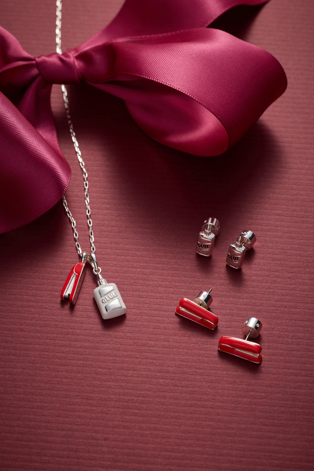 You Are The Glue Holding Us All Together' Glue & Stapler Charm Necklace
    
    
    
       Silver | Alex and Ani