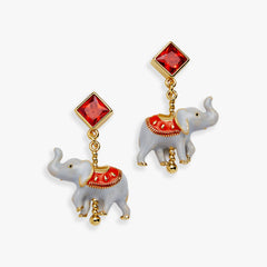 Carnival Carousel Elephant Drop Earrings Gold | Alex and Ani