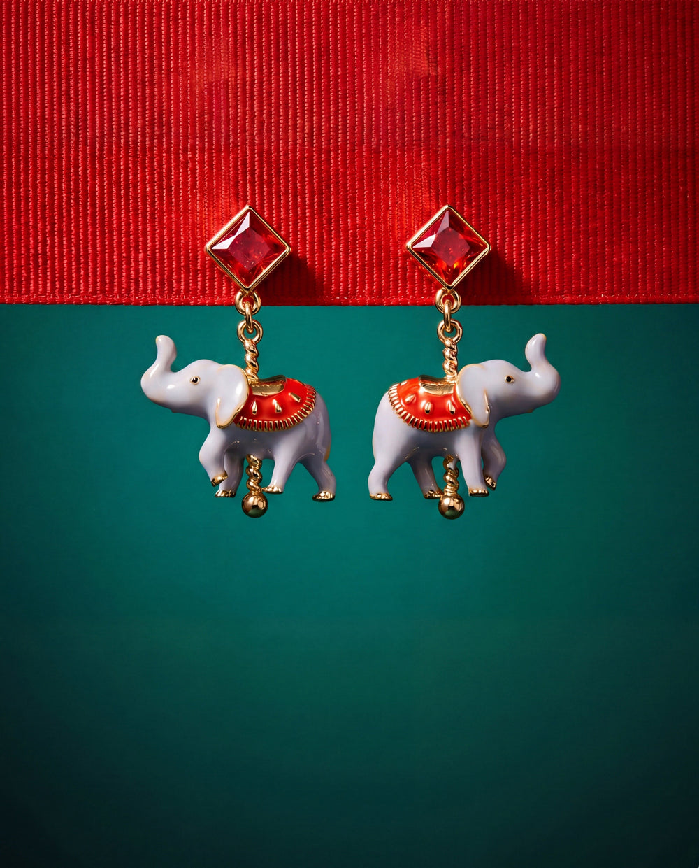 Carnival Carousel Elephant Drop Earrings Gold | Alex and Ani