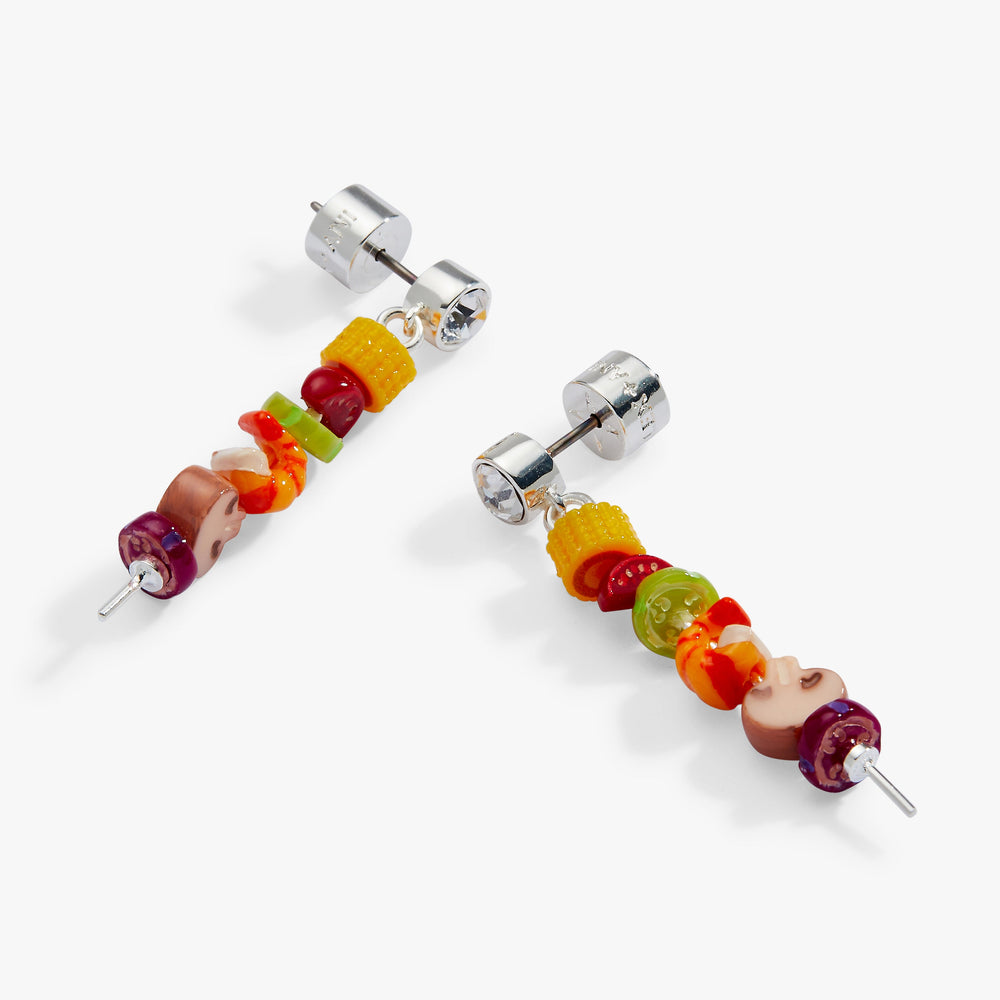 Hot Grill Summer Skewer Drop Earrings Silver | Alex and Ani