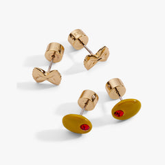 Pasta Girl Stud Earrings Set Of 2 Gold | Alex and Ani
