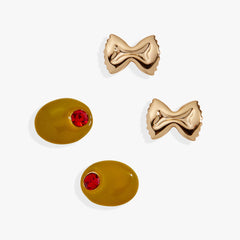 Pasta Girl Stud Earrings Set Of 2 Gold | Alex and Ani