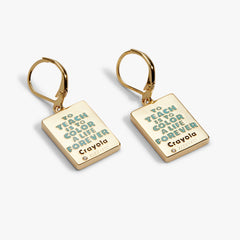 Crayola 'To Teach Is To Color A Life Forever' Crayon Box Earrings Gold | Alex and Ani