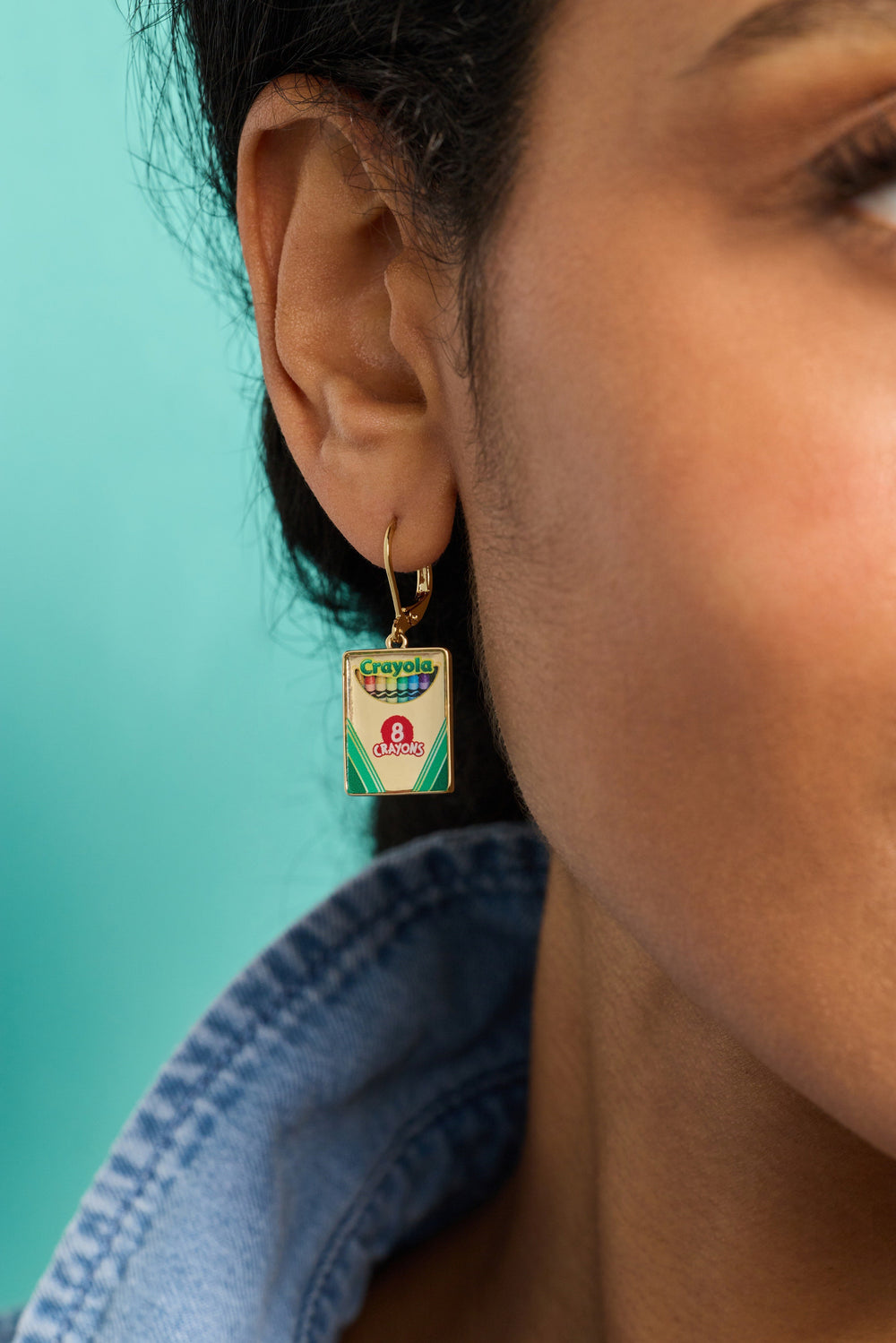 Crayola 'To Teach Is To Color A Life Forever' Crayon Box Earrings Gold | Alex and Ani