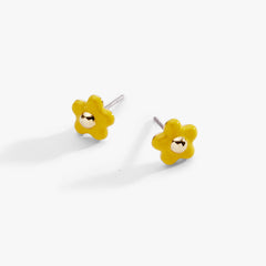 Enamel Buttercup Stud Earrings Gold | Alex and Ani