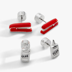 Holding Us All Together' Glue & Stapler Stud Earring Set
    
    
    
       Silver | Alex and Ani