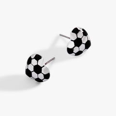 Soccer Heart Stud Earrings Silver | Alex and Ani