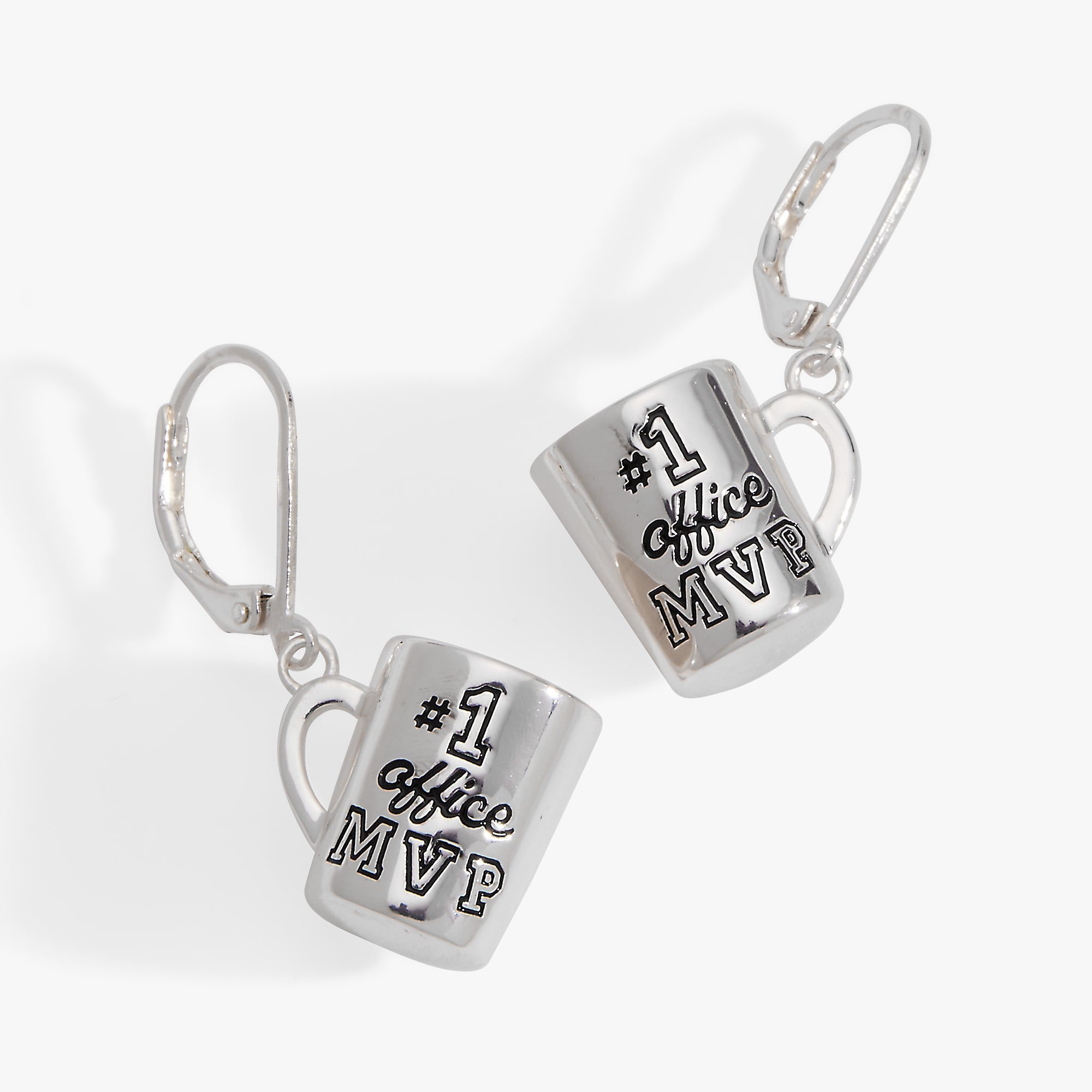 #1 'Office MVP' Mug Earrings Silver | Alex and Ani