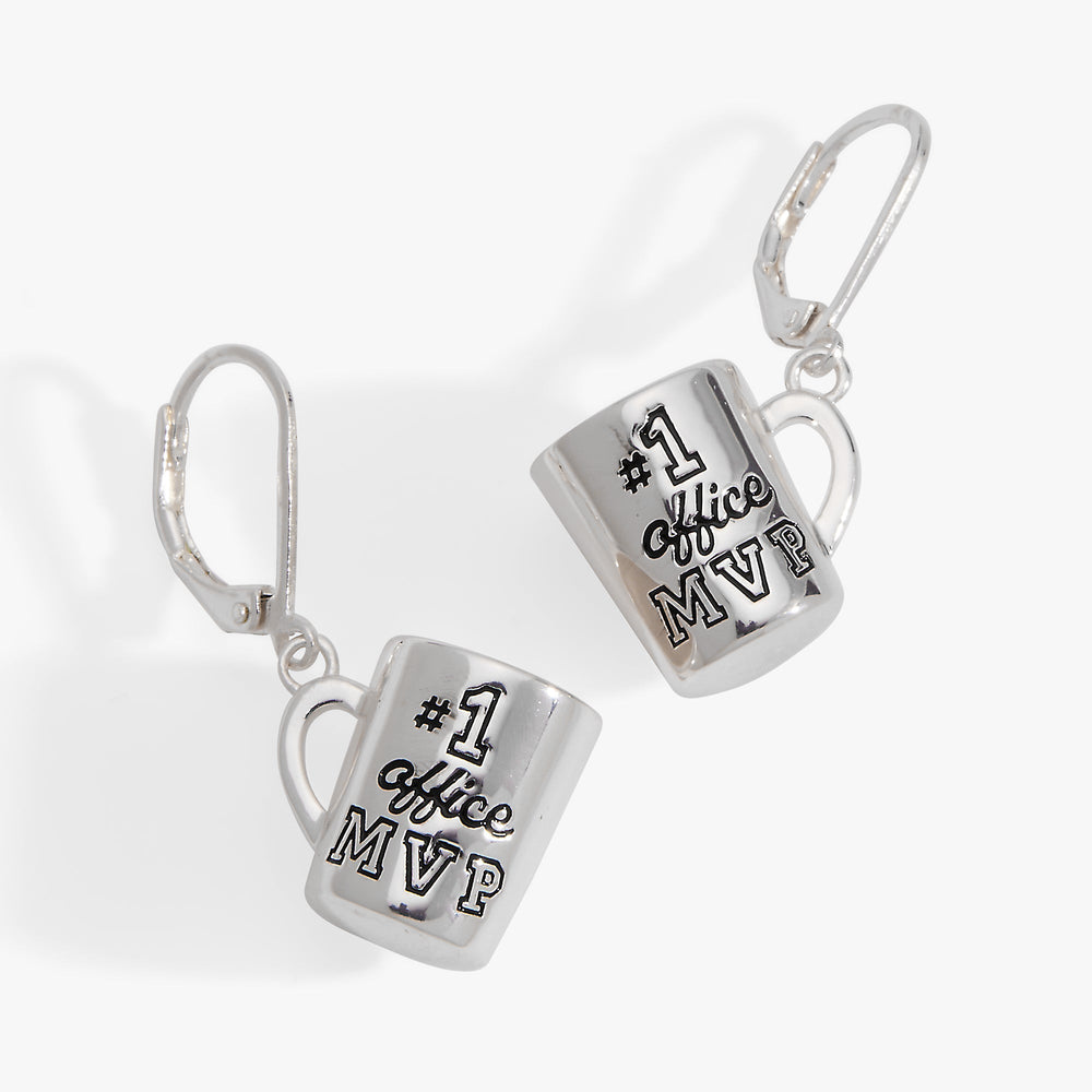 #1 'Office MVP' Mug Earrings Silver | Alex and Ani