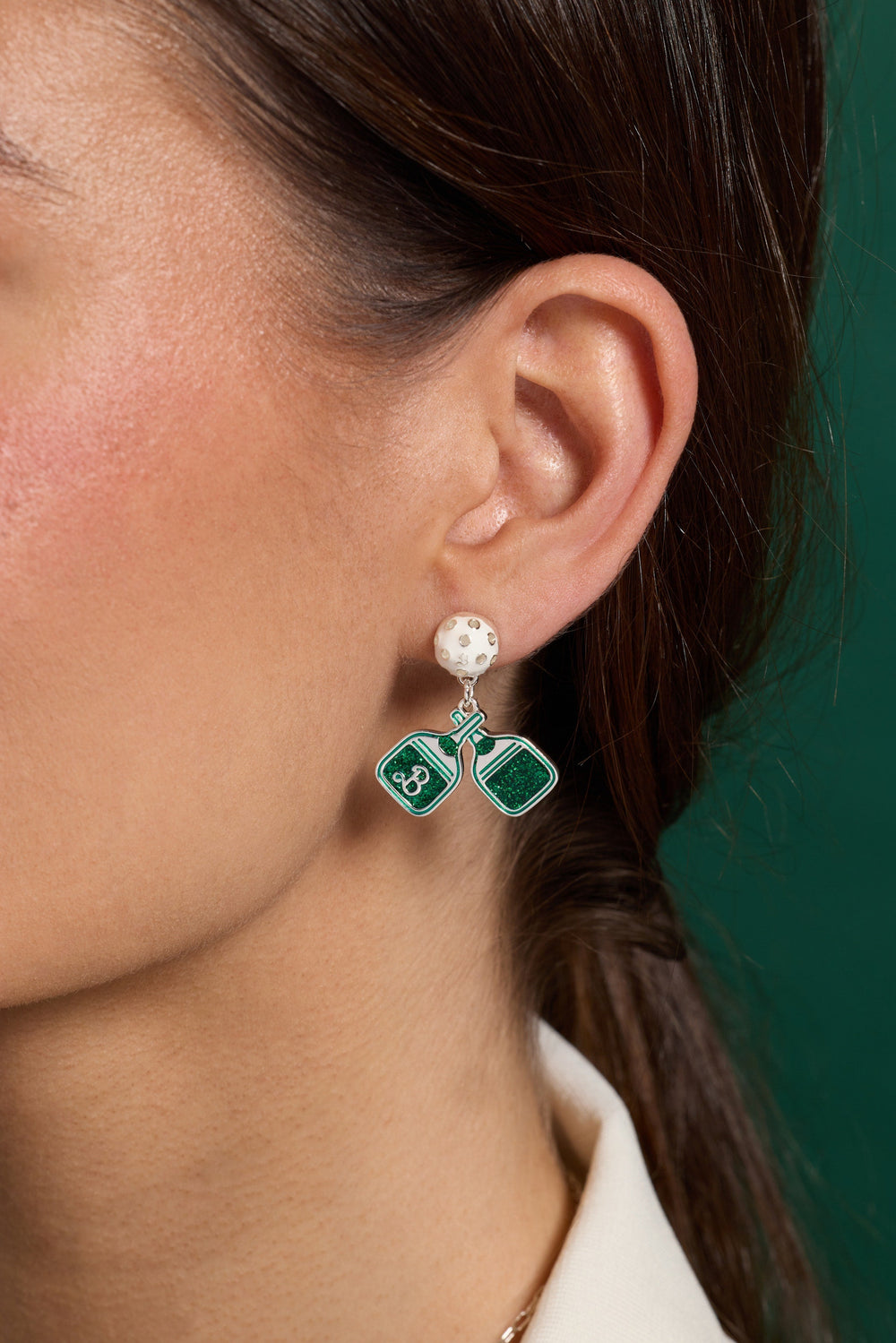 Barbie™ Pickleball Drop Earrings Silver | Alex and Ani