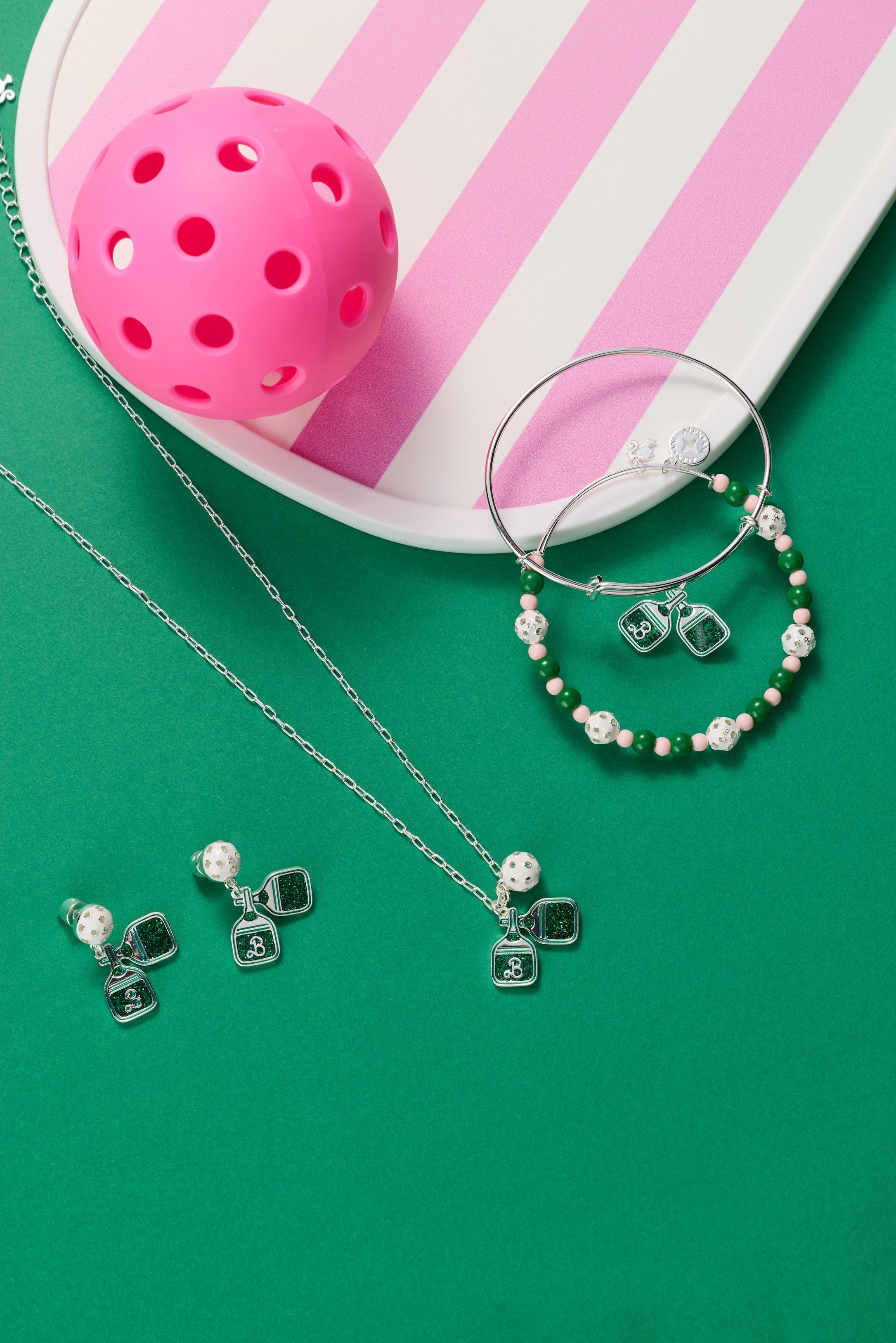 Barbie™ Pickleball Drop Earrings Silver | Alex and Ani