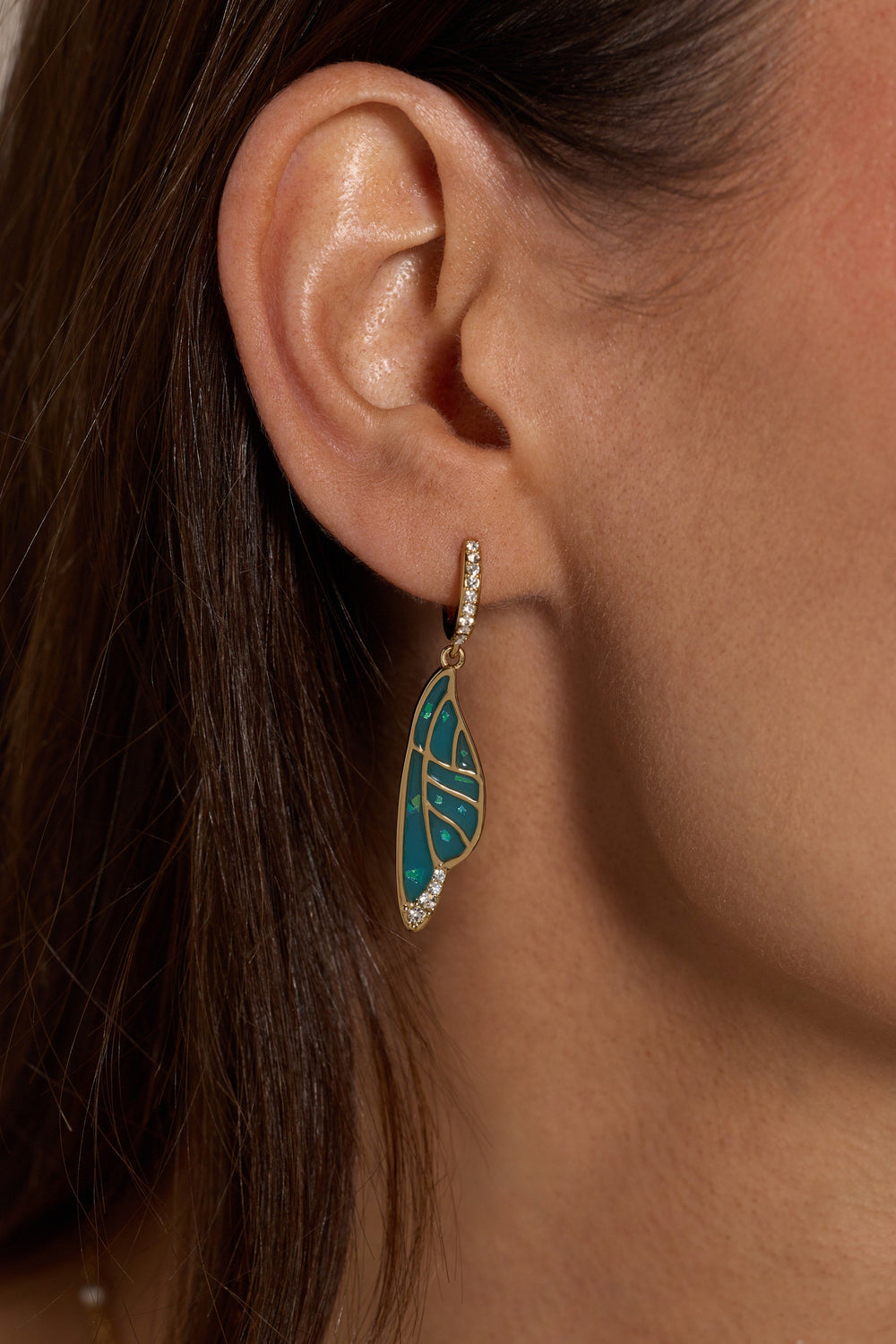Fae Wings Statement Earring Gold | Alex and Ani