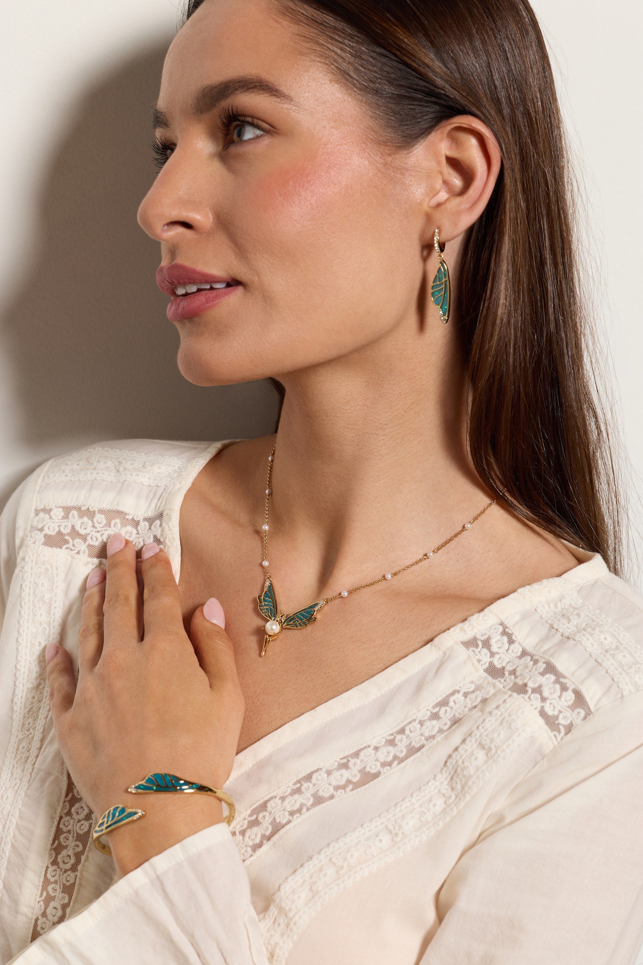 Fae Wings Statement Earring Gold | Alex and Ani