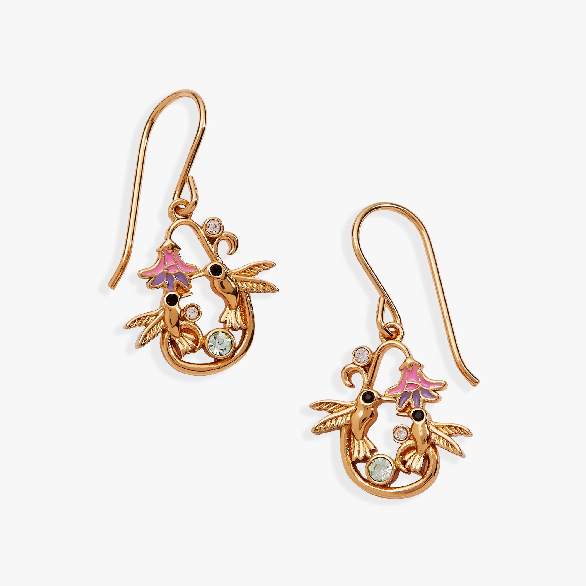 Birds of a Feather Enamel Drop Earring Gold | Alex and Ani