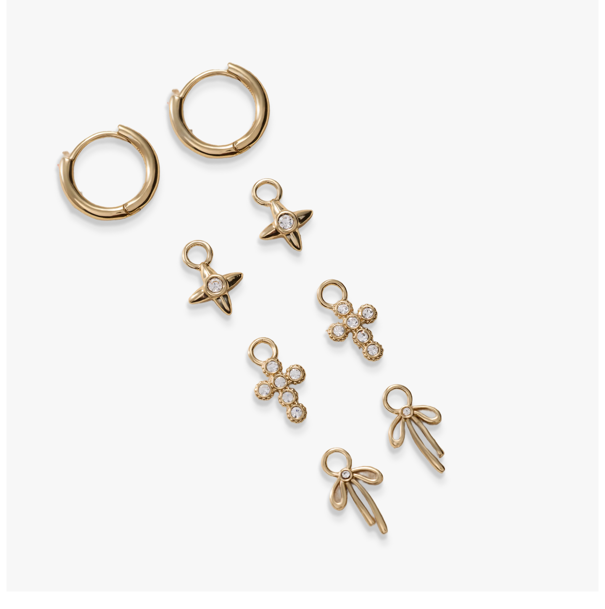 Coquette Christian Huggie Earring Set Gold | Alex and Ani