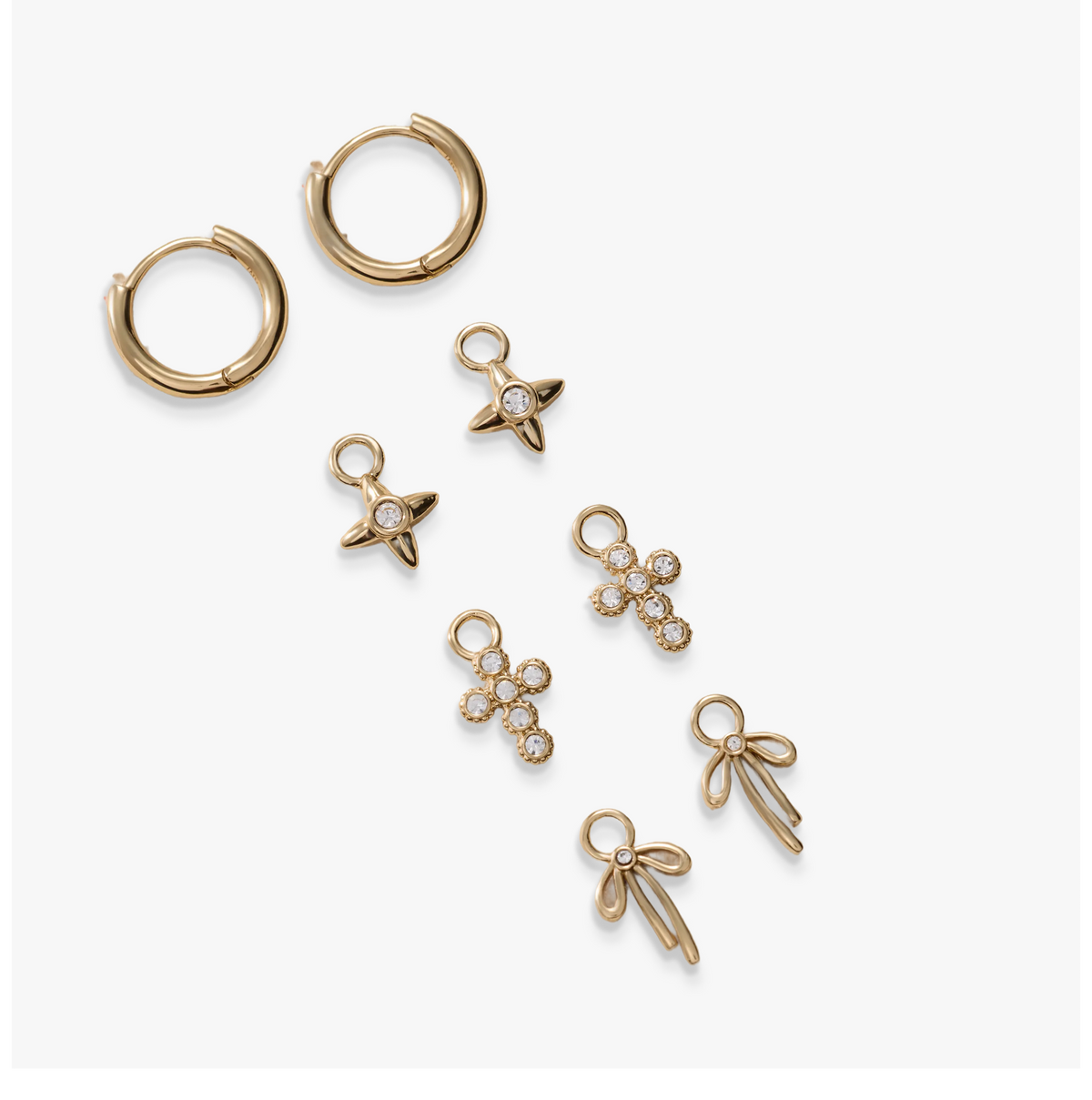 Coquette Christian Huggie Earring Set Gold | Alex and Ani