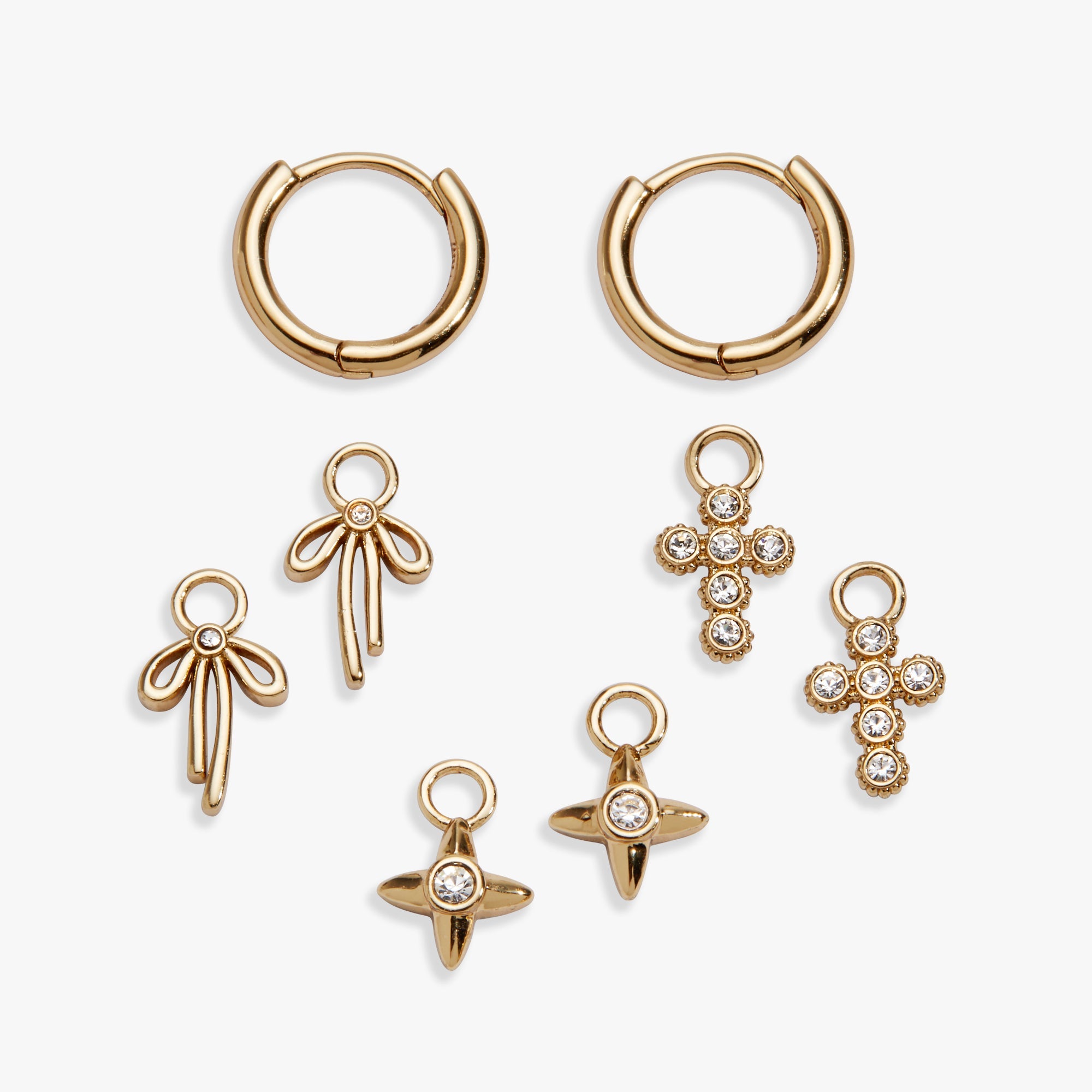 Coquette Christian Huggie Earring Set Gold | Alex and Ani