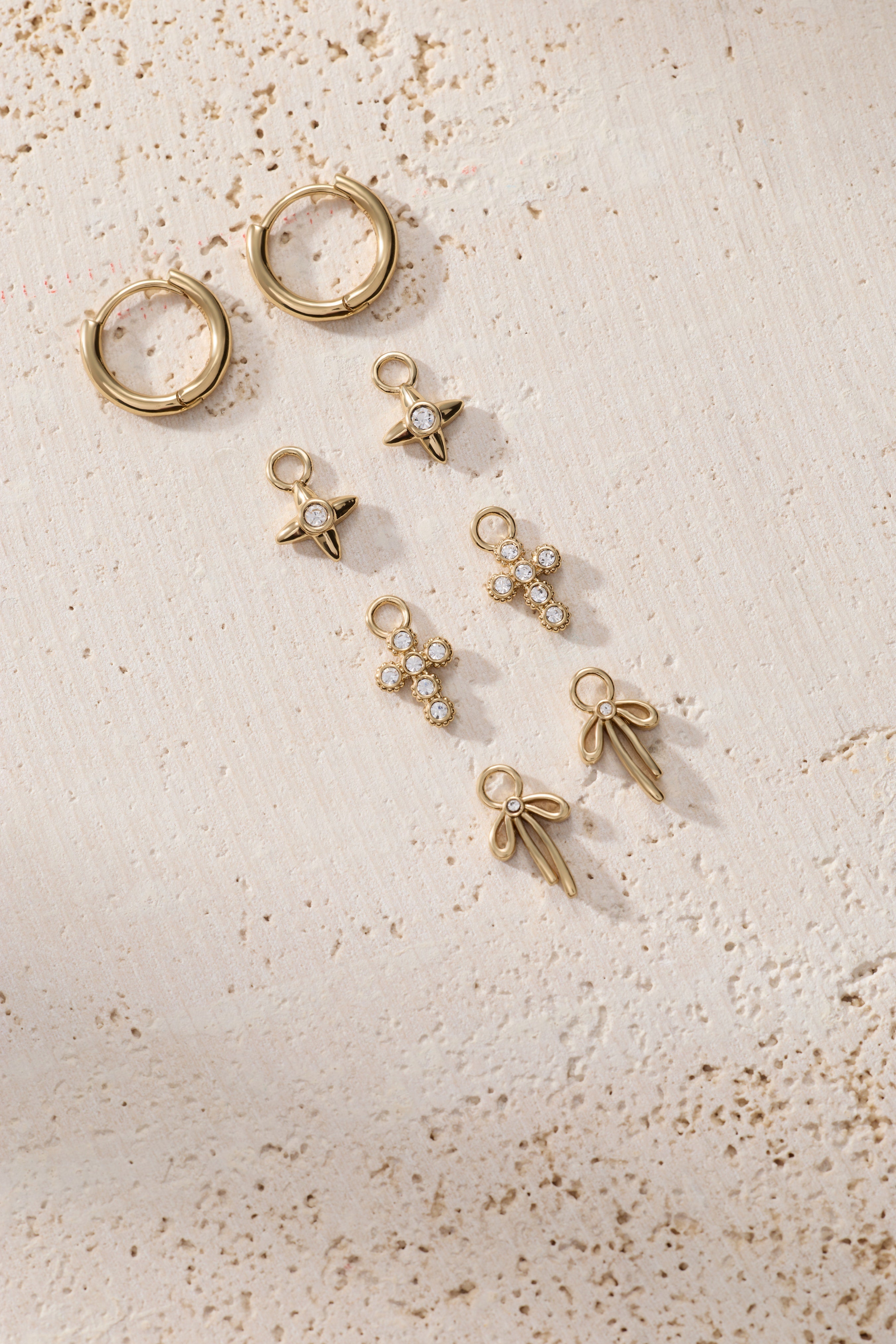 Coquette Christian Huggie Earring Set Gold | Alex and Ani