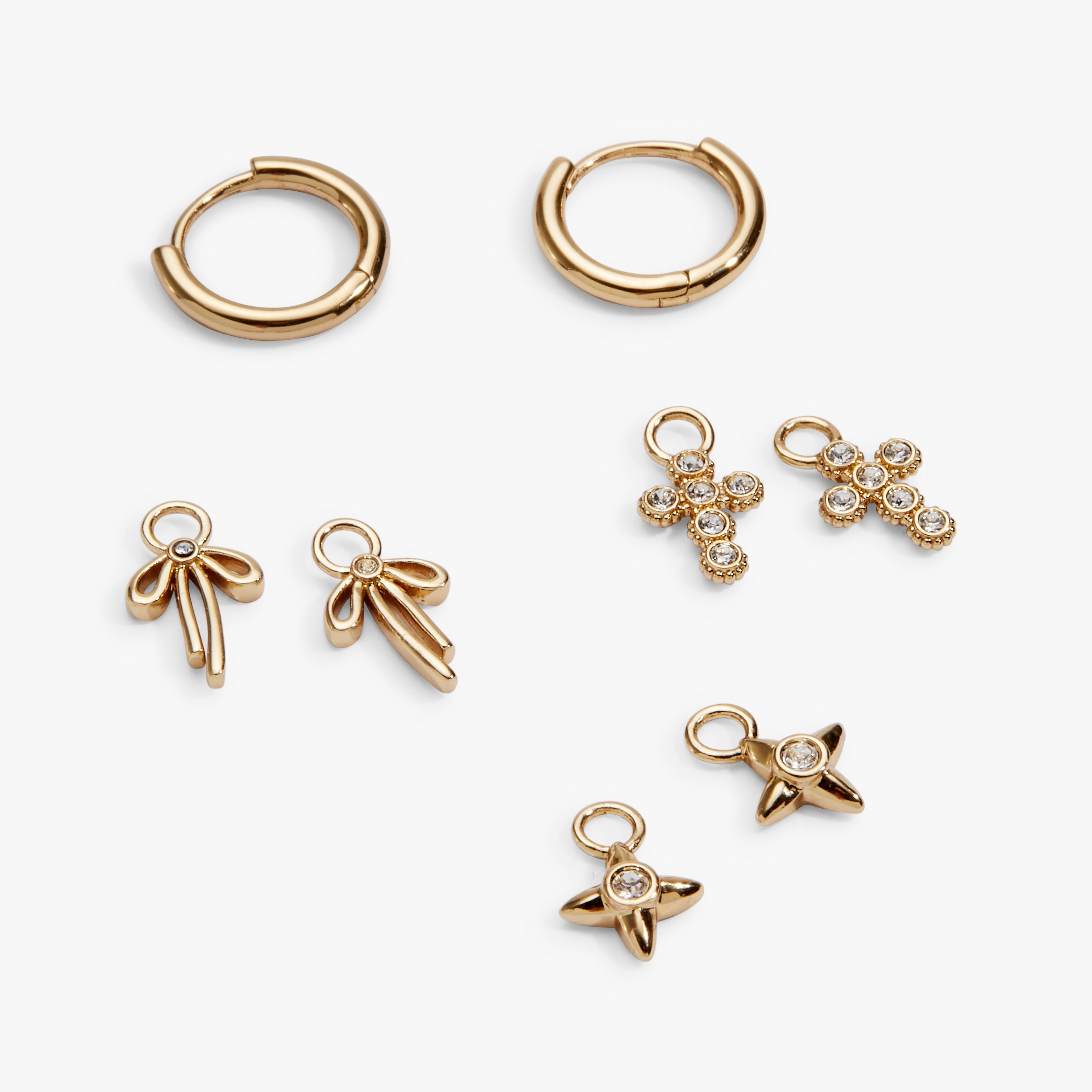 Coquette Christian Huggie Earring Set Gold | Alex and Ani