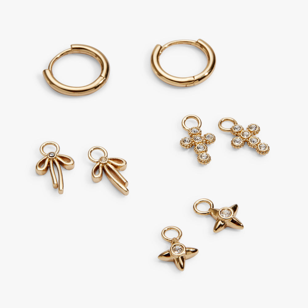 Coquette Christian Huggie Earring Set Gold | Alex and Ani