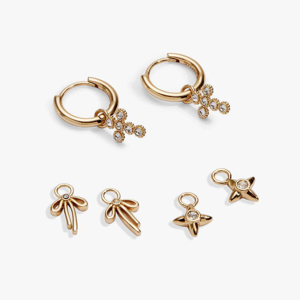Coquette Christian Huggie Earring Set Gold | Alex and Ani