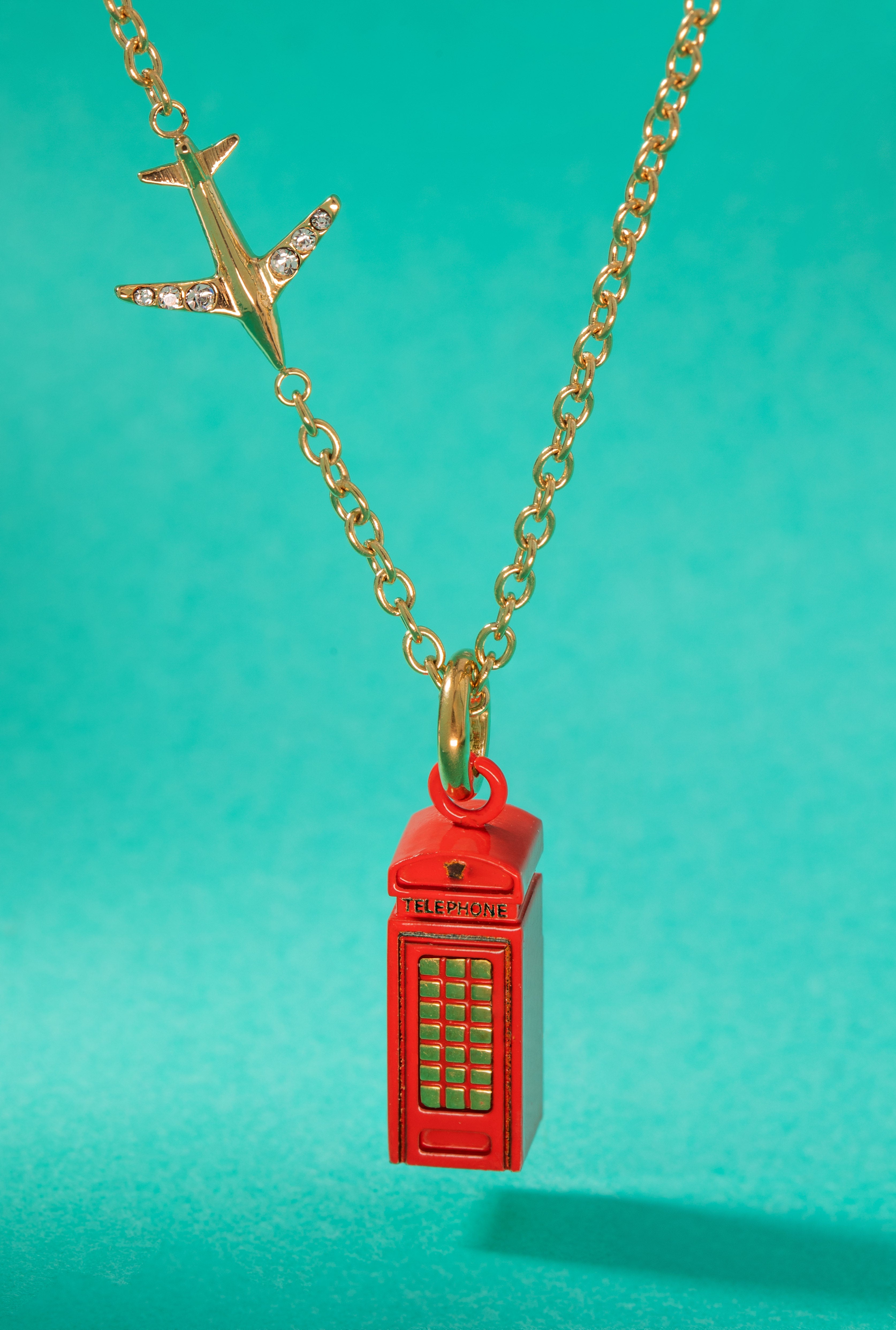 Phonebooth Charm Stainless Steel Gold | Alex and Ani