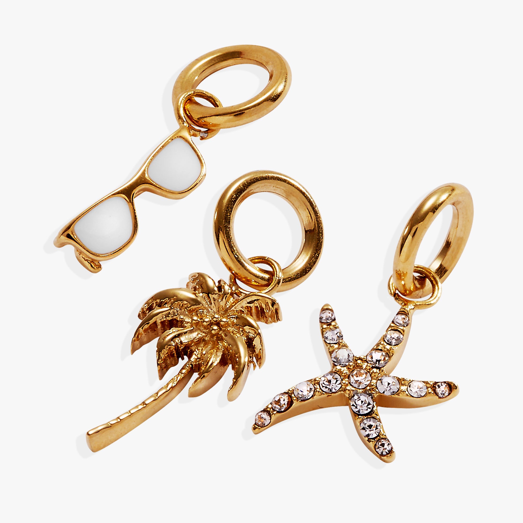 Beach Vacation Mini Charm Set Stainless Steel Gold | Alex and Ani