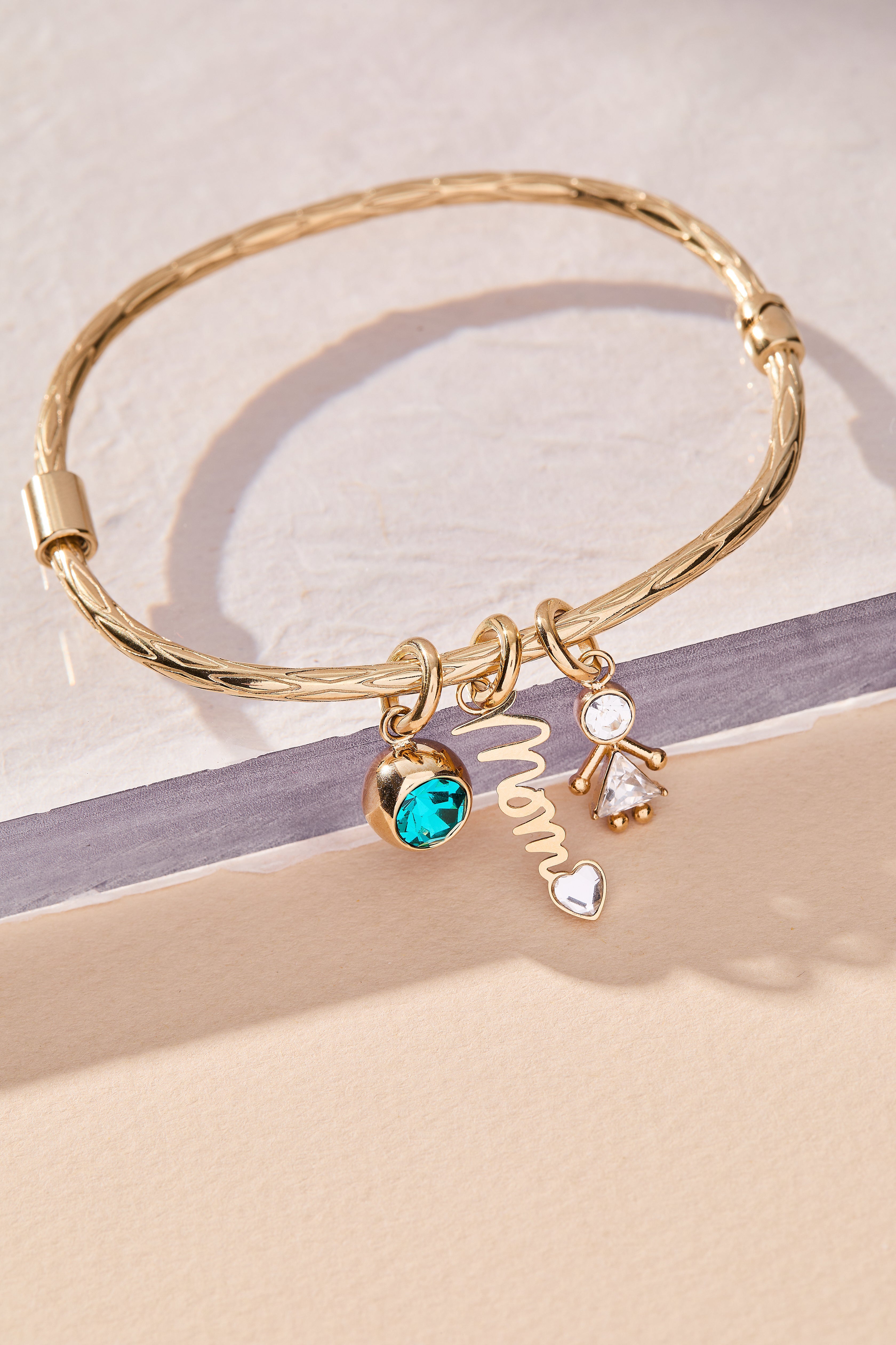 Mom' Elongated Interchangeable Charm
    
    
    
       Stainless Steel Gold | Alex and Ani