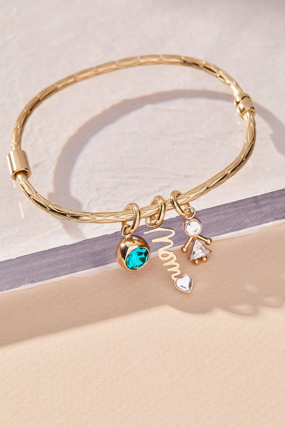 Mom' Elongated Interchangeable Charm
    
    
    
       Stainless Steel Gold | Alex and Ani