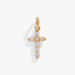 Opal Cross Interchangeable Charm Stainless Steel Gold | Alex and Ani
